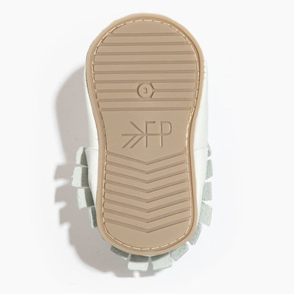 Toasted Bright White Moccasin Baby Shoe Moccasin by Freshly Picked – Don't Panic Shoes