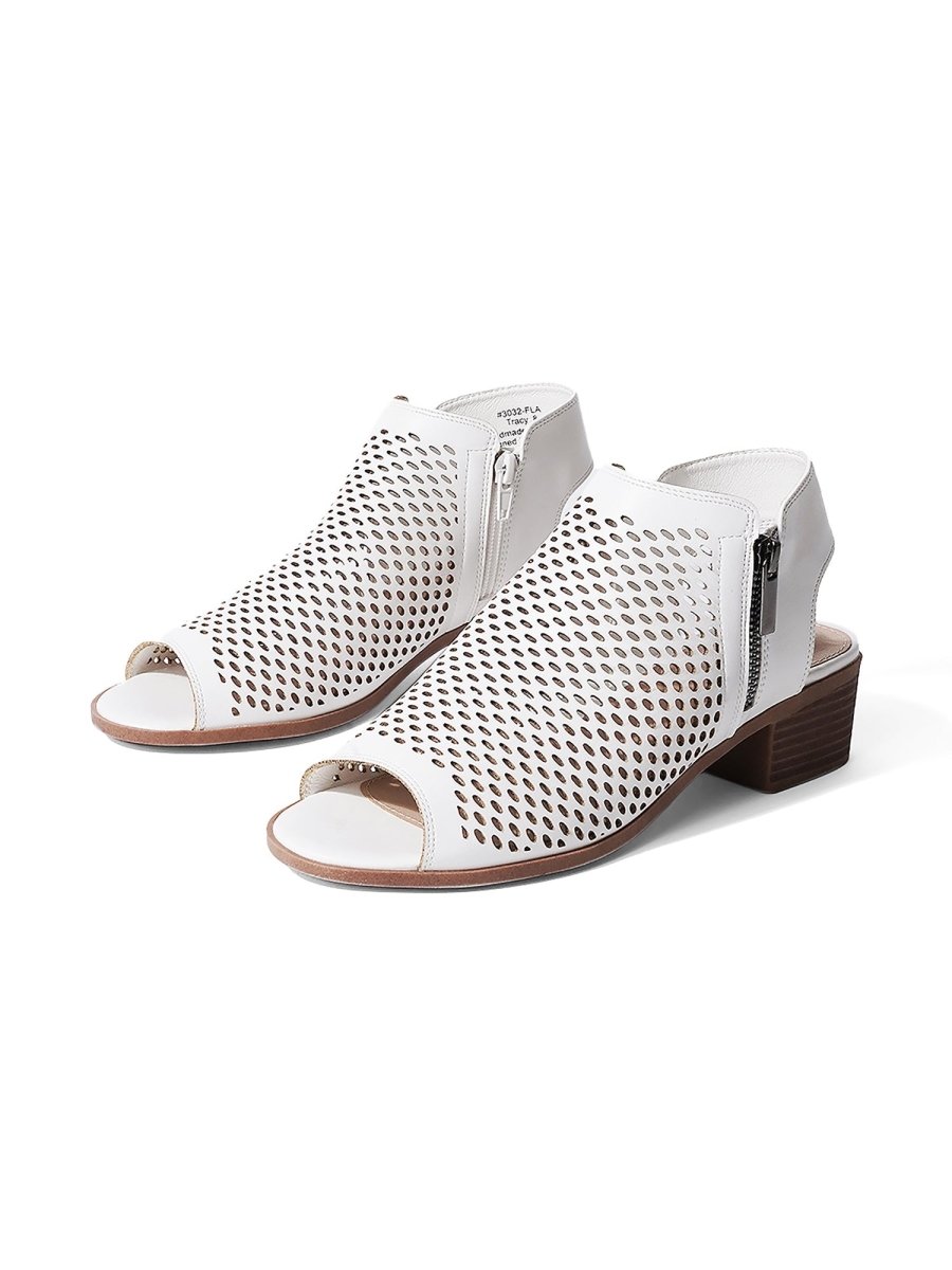 Tracy | White Booties by J.Adams – Don't Panic Shoes