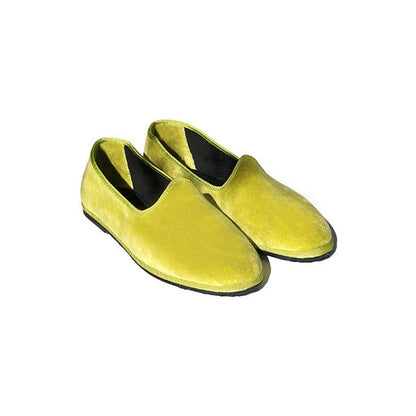 Traditional Cotton Velvet Foldable Slippers Pistachio Slip On by Mar Soreli – Don't Panic Shoes