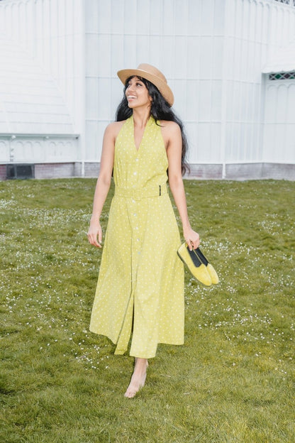 Traditional Cotton Velvet Foldable Slippers Pistachio Slip On by Mar Soreli – Don't Panic Shoes