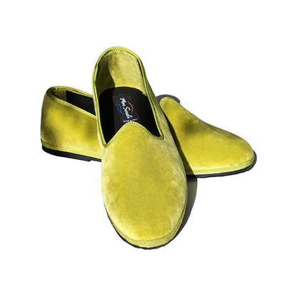 Traditional Cotton Velvet Foldable Slippers Pistachio Slip On by Mar Soreli – Don't Panic Shoes