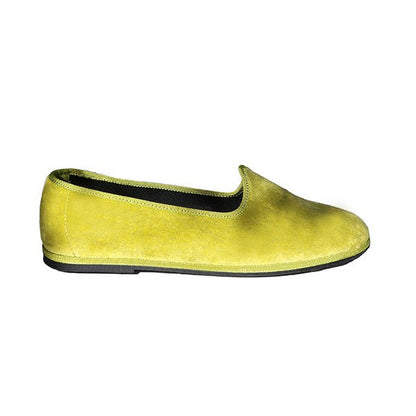 Traditional Cotton Velvet Foldable Slippers Pistachio Slip On by Mar Soreli – Don't Panic Shoes