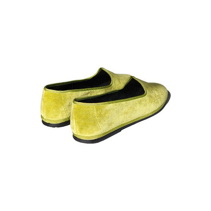 Traditional Cotton Velvet Foldable Slippers Pistachio Slip On by Mar Soreli – Don't Panic Shoes