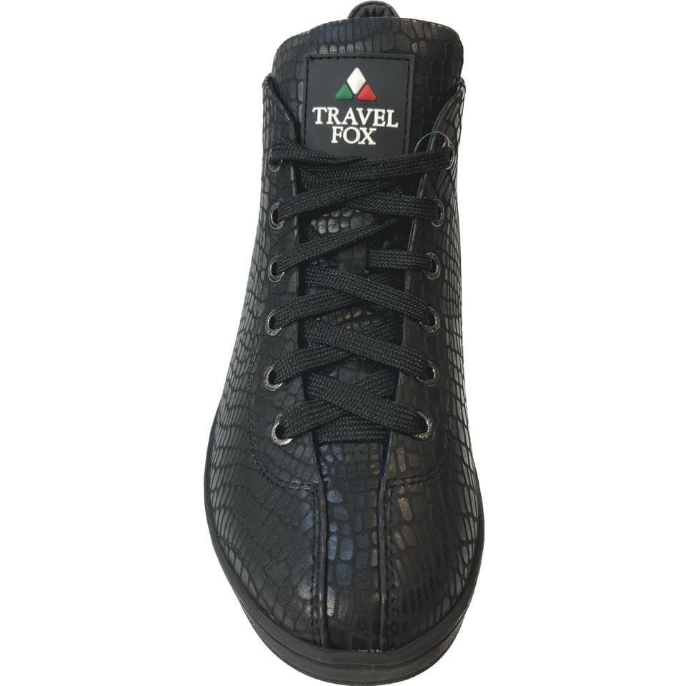 Travel Fox Black Leather High Top Sneakers