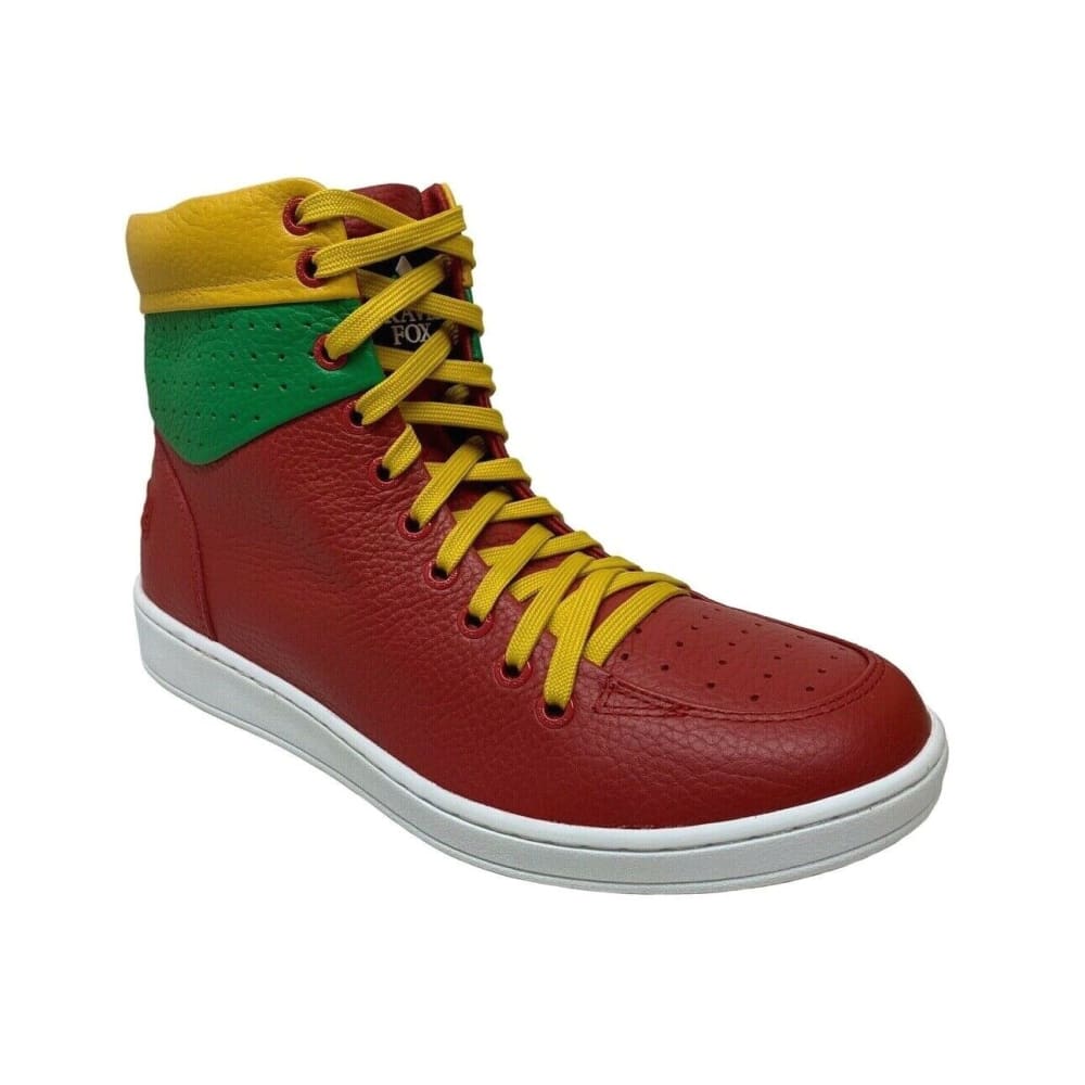 Travel Fox 900 Men's Red Yellow And Green Leather High Top Sneakers 916101 33 Shoes by Travel Fox – Don't Panic Shoes