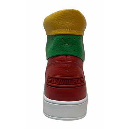 Travel Fox 900 Men's Red Yellow And Green Leather High Top Sneakers 916101 33 Shoes by Travel Fox – Don't Panic Shoes