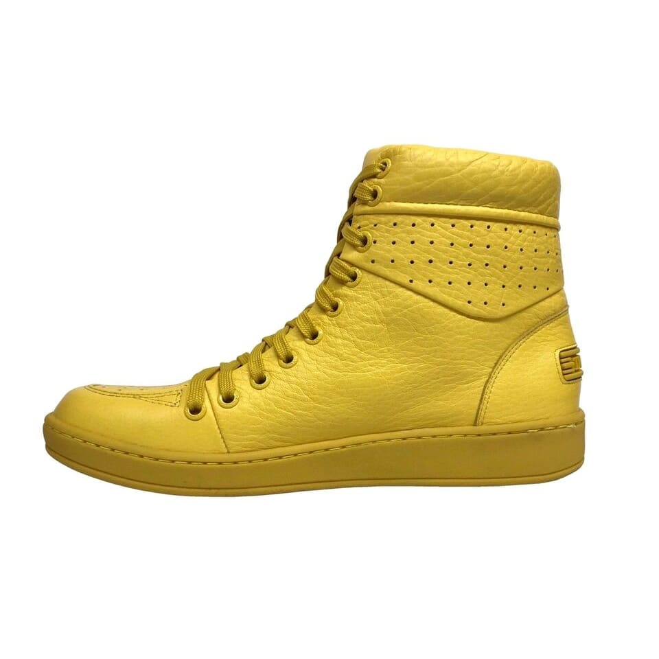 Travel Fox 900 Men's Yellow Leather High Top Sneakers 916101 111 Shoes by Travel Fox – Don't Panic Shoes