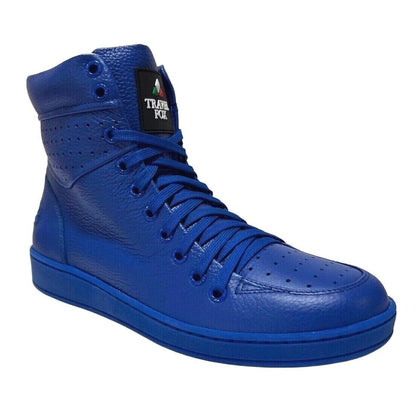 Travel Fox 900 Series Classic Men's Royal Blue Nappa Leather High Top Sneakers 916101 105 Shoes by Travel Fox – Don't Panic Shoes