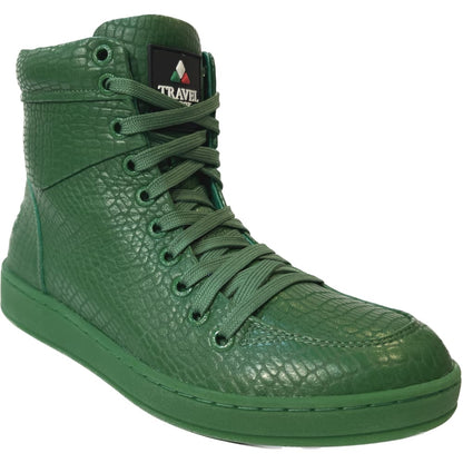 Travel Fox 900 Series Men's Green Leather High Top Sneakers 916101 068 Shoes by Travel Fox – Don't Panic Shoes