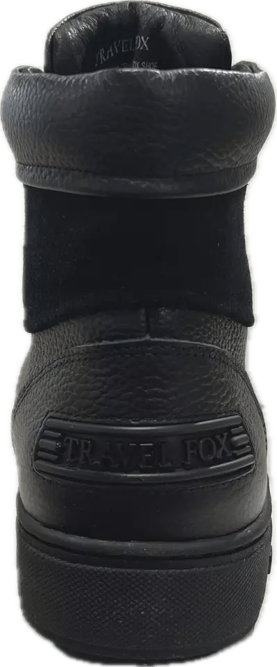 Travel Fox 900's High Top Sneakers Men's Black Leather 915620 - 101 Shoes by Travel Fox – Don't Panic Shoes