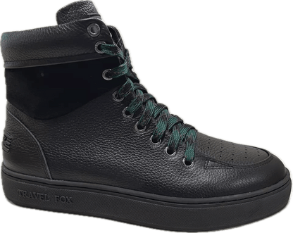 Travel Fox 900's High Top Sneakers Men's Black Leather 915620 - 101 Shoes by Travel Fox – Don't Panic Shoes