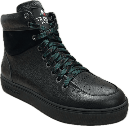 Travel Fox 900's High Top Sneakers Men's Black Leather 915620 - 101 Shoes by Travel Fox – Don't Panic Shoes