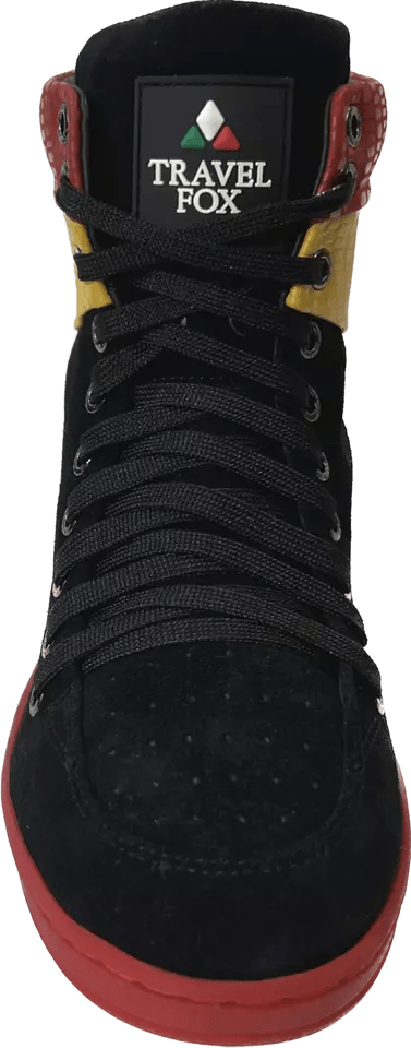 Travel Fox 900'S High Top Sneakers Men’s Multicolor Black Red Green Yellow Leather And Suede 922721 - 233 Shoes by Travel Fox – Don't Panic Shoes