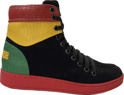 Travel Fox 900'S High Top Sneakers Men’s Multicolor Black Red Green Yellow Leather And Suede 922721 - 233 Shoes by Travel Fox – Don't Panic Shoes