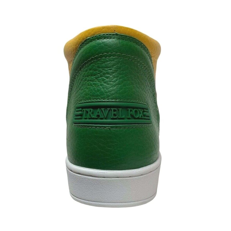 Travel Fox Cancun Men's Red/Green/Yellow Leather Mid Top Sneakers 916103 33 Shoes by Travel Fox – Don't Panic Shoes