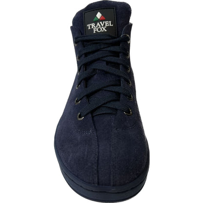 Travel Fox Malibu Men's Navy Blue Suede Mid Top Sneakers 915601 247 Shoes by Travel Fox – Don't Panic Shoes