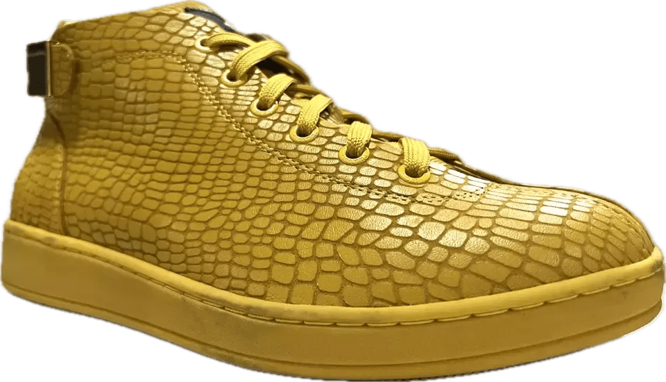 Travel Fox Malibu Mid Top Sneakers Men's Yellow Nappa Leather 915601 011 Shoes by Travel Fox – Don't Panic Shoes