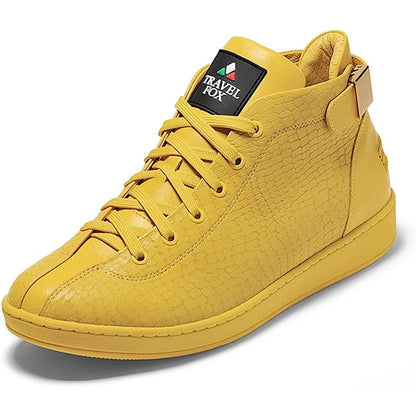 Travel Fox Malibu Mid Top Sneakers Men's Yellow Nappa Leather 915601 011 Shoes by Travel Fox – Don't Panic Shoes