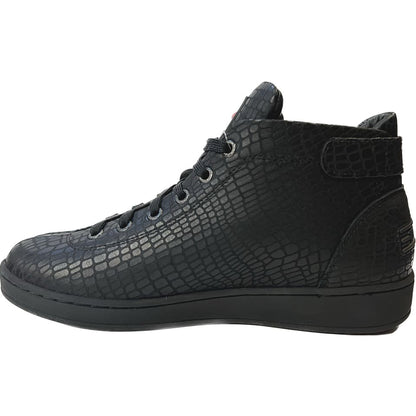 Travel Fox Malibu Nappa Men's Black Leather High Top Sneakers 915601 085 Shoes by Travel Fox – Don't Panic Shoes