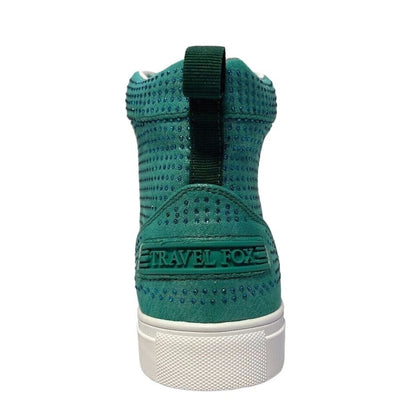 Travel Fox Men’S Green Rhinestone Nappa Leather High Top Sneakers 9210 - 27 – Luxury Streetwear | Premium Comfort | Limited Edition Shoes by Travel Fox – Don't Panic Shoes