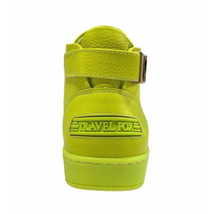 Travel Fox Men's Neon Green Nappa Leather Mid Top Sneakers 915601 39 Shoes by Travel Fox – Don't Panic Shoes
