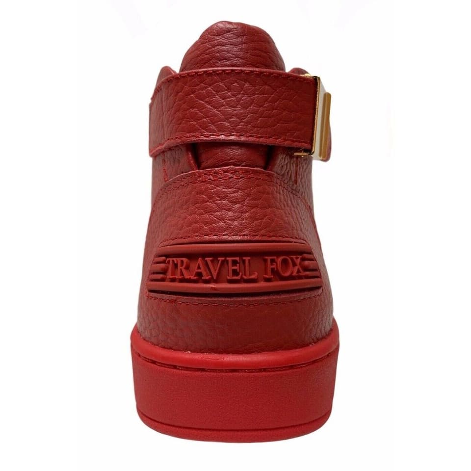 Travel Fox Men's Red Nappa Leather Mid Top Sneakers 915601 04 Shoes by Travel Fox – Don't Panic Shoes
