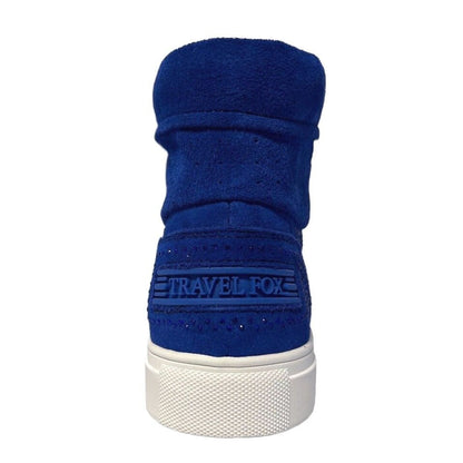 Travel Fox Men’S Royal Blue Rhinestone Suede High Top Sneakers – Luxury Italian Design, Limited Edition Streetwear 9220 - 05 Shoes by Travel Fox – Don't Panic Shoes