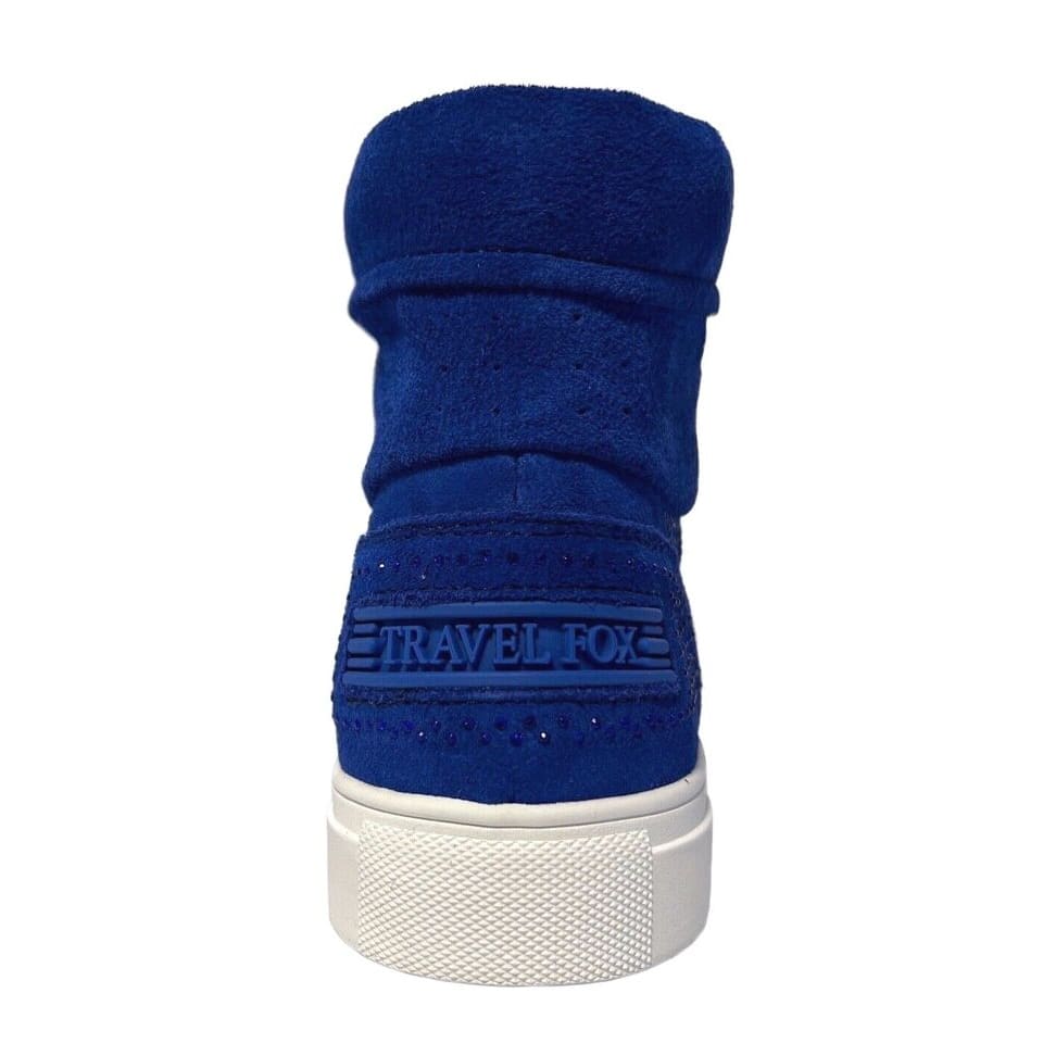 Travel Fox Men’S Royal Blue Rhinestone Suede High Top Sneakers – Luxury Italian Design, Limited Edition Streetwear 9220 - 05 Shoes by Travel Fox – Don't Panic Shoes
