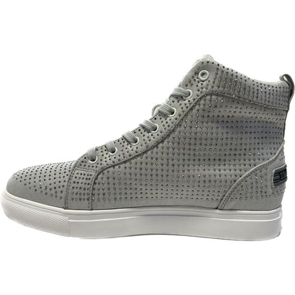 Travel Fox Men’S Silver Leather High Top Sneakers 9210 - 65 – Luxury Streetwear | Metallic Finish | Limited Edition Shoes by Travel Fox – Don't Panic Shoes