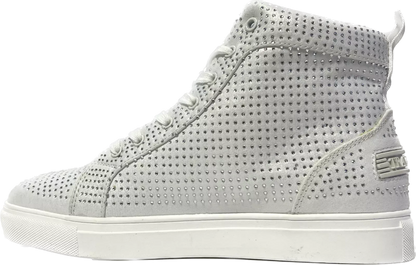 Travel Fox Men’S White & Silver Rhinestone Nappa Leather High Top Sneakers 9210 - 07 – Luxury Streetwear | Premium Comfort | Limited Edition Shoes by Travel Fox – Don't Panic Shoes