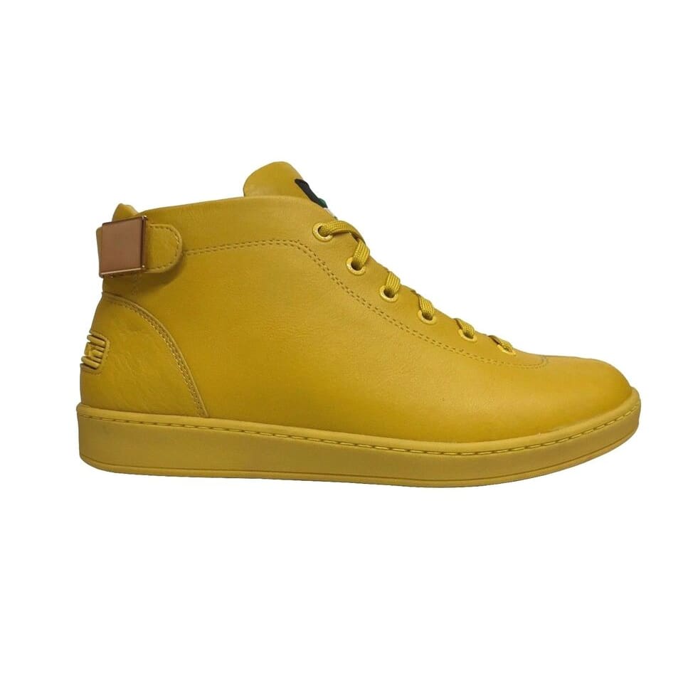 Travel Fox Men's Yellow Nappa Leather High Top Sneakers 915601 11 Shoes by Travel Fox – Don't Panic Shoes