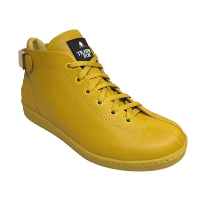 Travel Fox Men's Yellow Nappa Leather High Top Sneakers 915601 11 Shoes by Travel Fox – Don't Panic Shoes