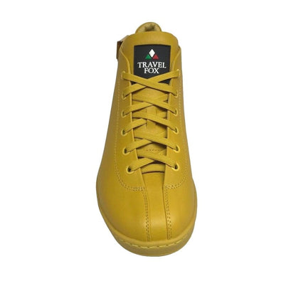 Travel Fox Men's Yellow Nappa Leather High Top Sneakers 915601 11 Shoes by Travel Fox – Don't Panic Shoes