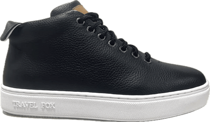 Travel Fox Mid Top Men’S Black Nappa Leather 915612 - 101 Shoes by Travel Fox – Don't Panic Shoes