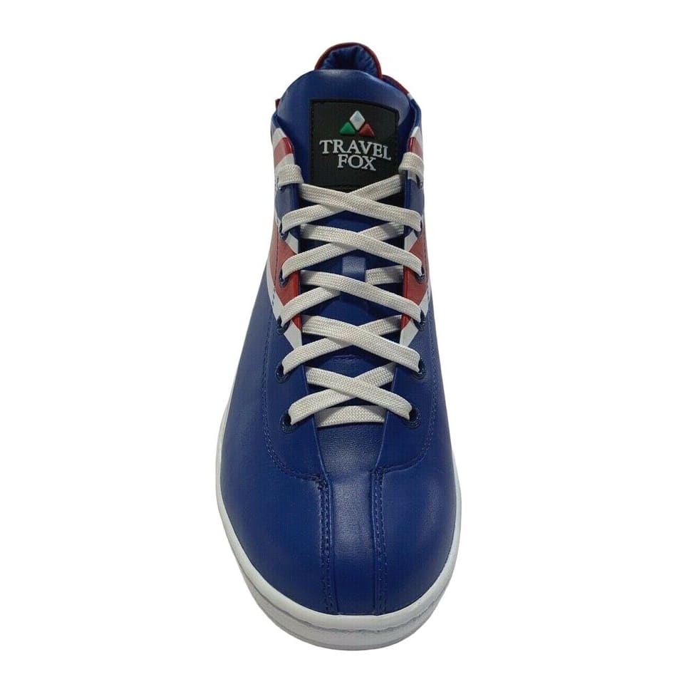 Travel Fox Union Jack Men's Red White And Blue Leather Sneakers 915601 - 21 Shoes by Travel Fox – Don't Panic Shoes
