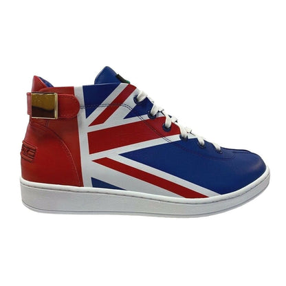 Travel Fox Union Jack Men's Red White And Blue Leather Sneakers 915601 - 21 Shoes by Travel Fox – Don't Panic Shoes