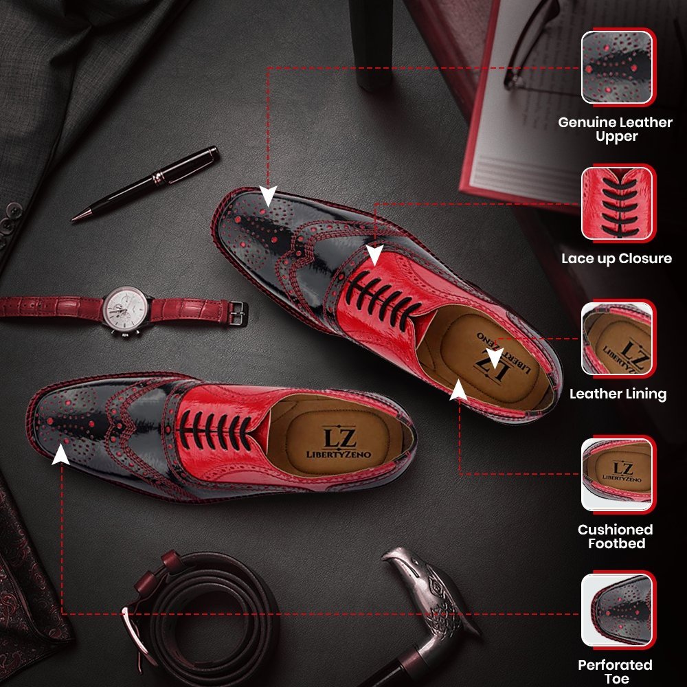 Tremont Genuine Leather Oxford Style Brogue Dress Shoes Shoes by Libertyzeno – Don't Panic Shoes