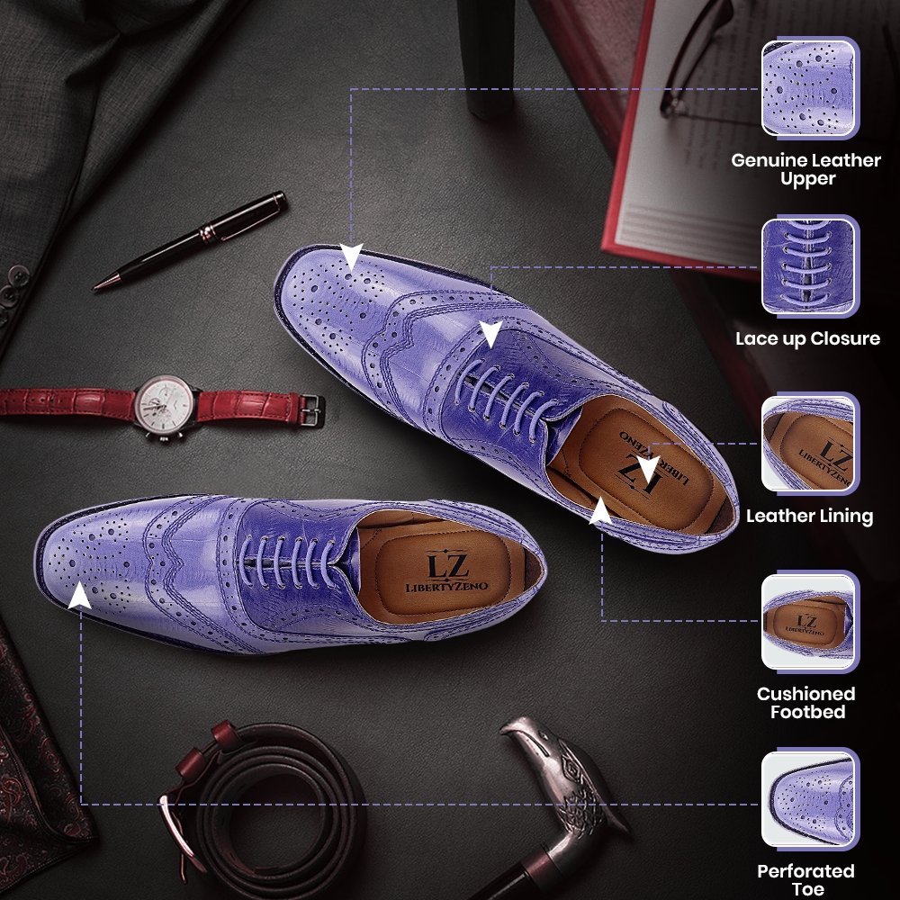 Tremont Genuine Leather Oxford Style Brogue Dress Shoes Shoes by Libertyzeno – Don't Panic Shoes