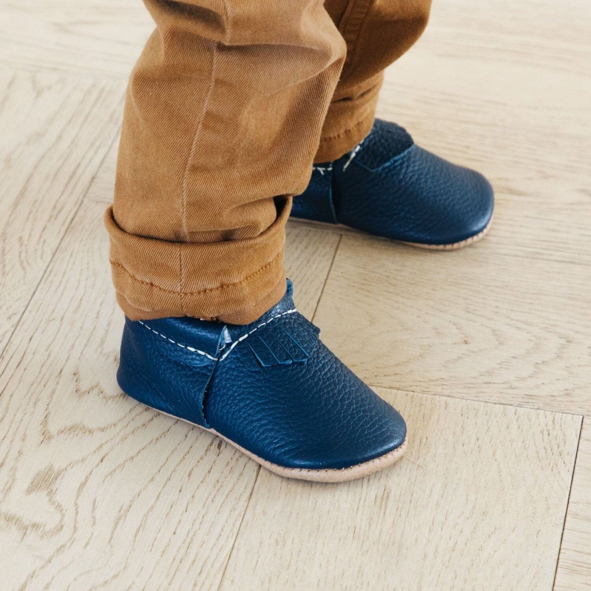 True Navy City Baby Shoe City Mocc by Freshly Picked – Don't Panic Shoes