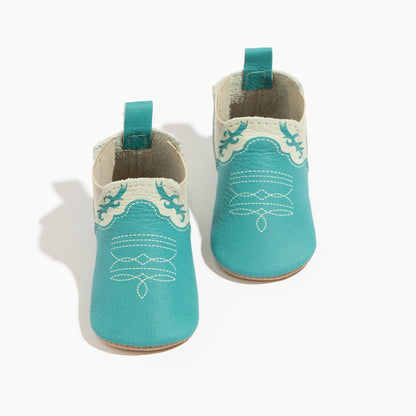 Turquoise Cowboy Chelsea Boot Baby Shoe Chelsea Boot by Freshly Picked – Don't Panic Shoes