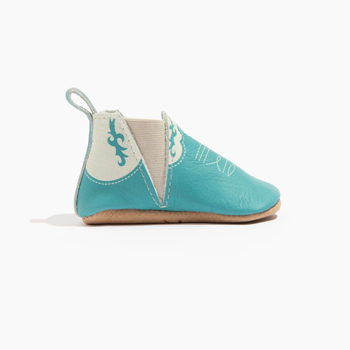 Turquoise Cowboy Chelsea Boot Baby Shoe Chelsea Boot by Freshly Picked – Don't Panic Shoes