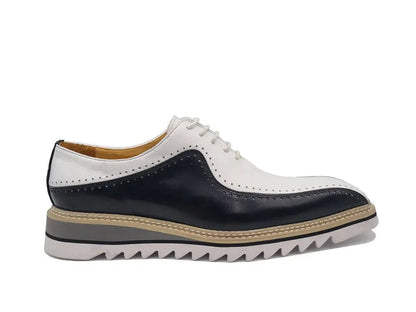 Two Tone Hand Burnished Brogue Oxford Calfskin Ks550 - 05t Shoes by Carrucci Shoes – Don't Panic Shoes