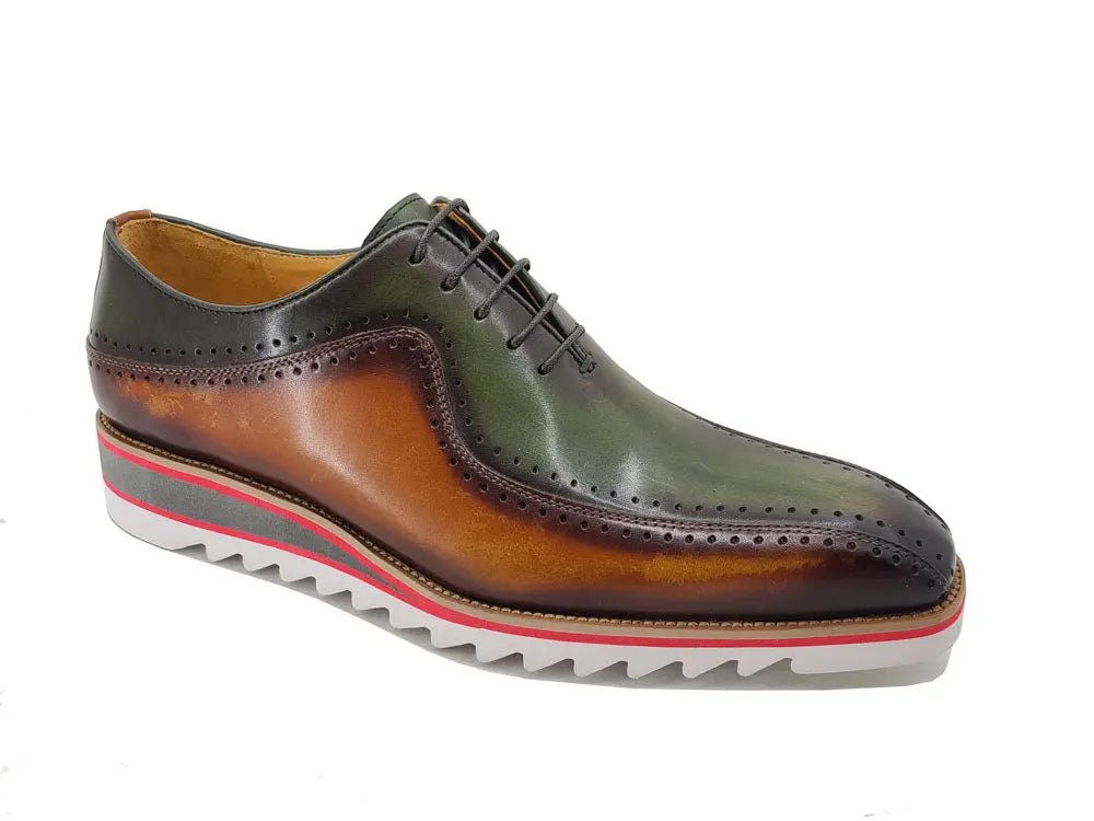 Two Tone Hand Burnished Brogue Oxford Calfskin Ks550 - 05t Shoes by Carrucci Shoes – Don't Panic Shoes
