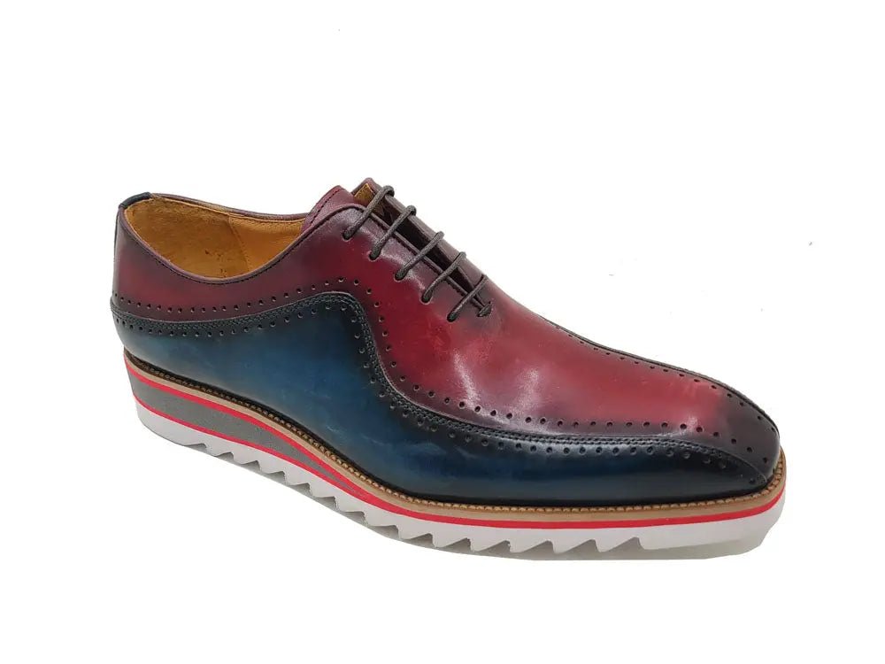 Two Tone Hand Burnished Brogue Oxford Calfskin Ks550 - 05t Shoes by Carrucci Shoes – Don't Panic Shoes
