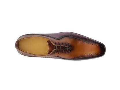 Two Tone Hand Burnished Brogue Oxford Calfskin Ks550 - 05t Shoes by Carrucci Shoes – Don't Panic Shoes