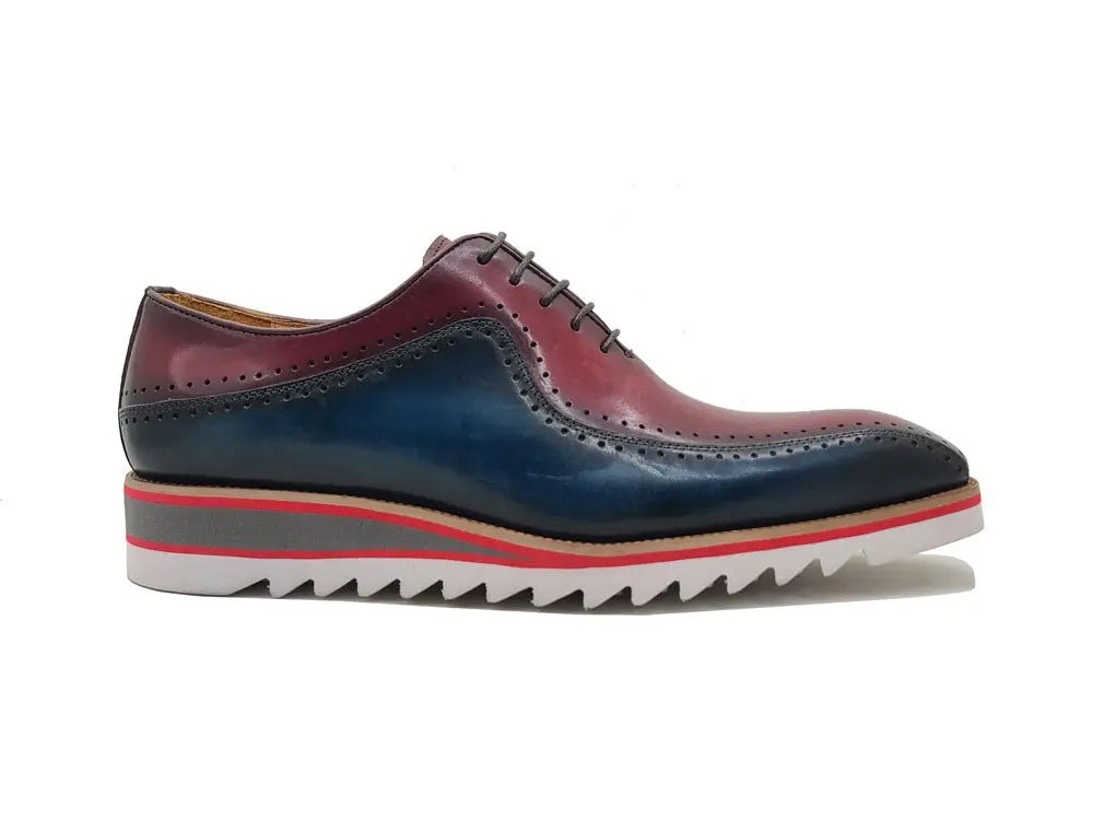 Two Tone Hand Burnished Brogue Oxford Calfskin Ks550 - 05t Shoes by Carrucci Shoes – Don't Panic Shoes