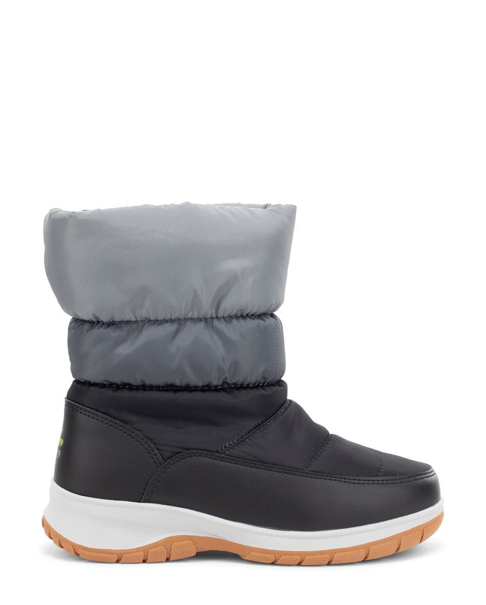 Uptown Mid InSulated Boot Women’s Vegan Fur Nylon Black Snow Boots by Western Chief Women's – Don't Panic Shoes