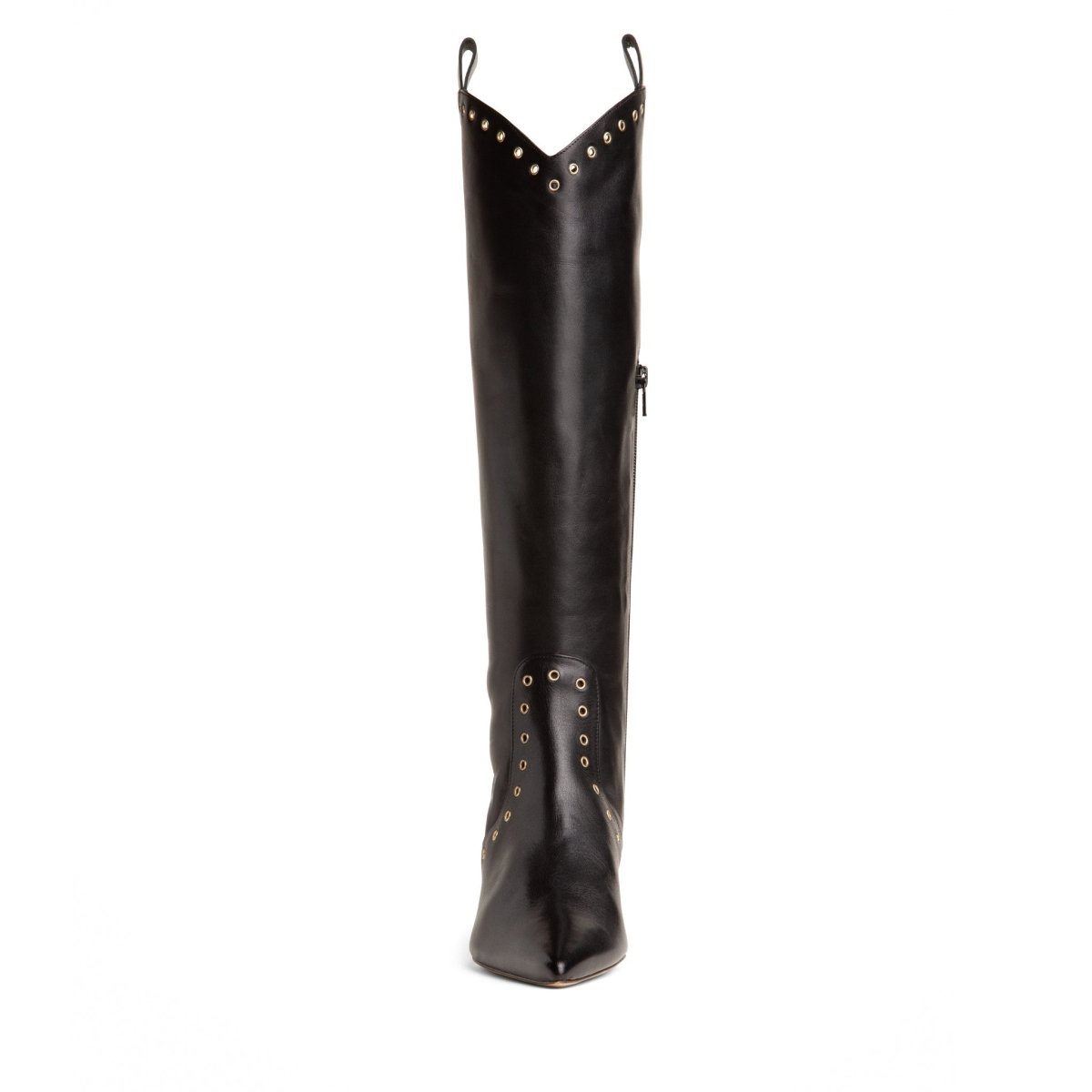 VaneSa Women’s Black Leather Knee High Boot Kitten Heel Boots by Beautiisoles – Don't Panic Shoes