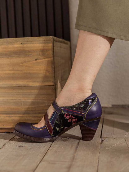 Veda Hand Embossed Leather Shoes Pumps by Colorstepshoes – Don't Panic Shoes