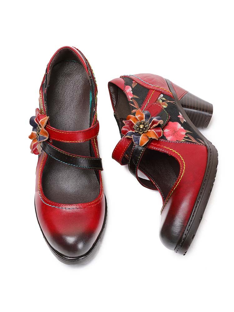 Veda Hand Embossed Leather Shoes Pumps by Colorstepshoes – Don't Panic Shoes